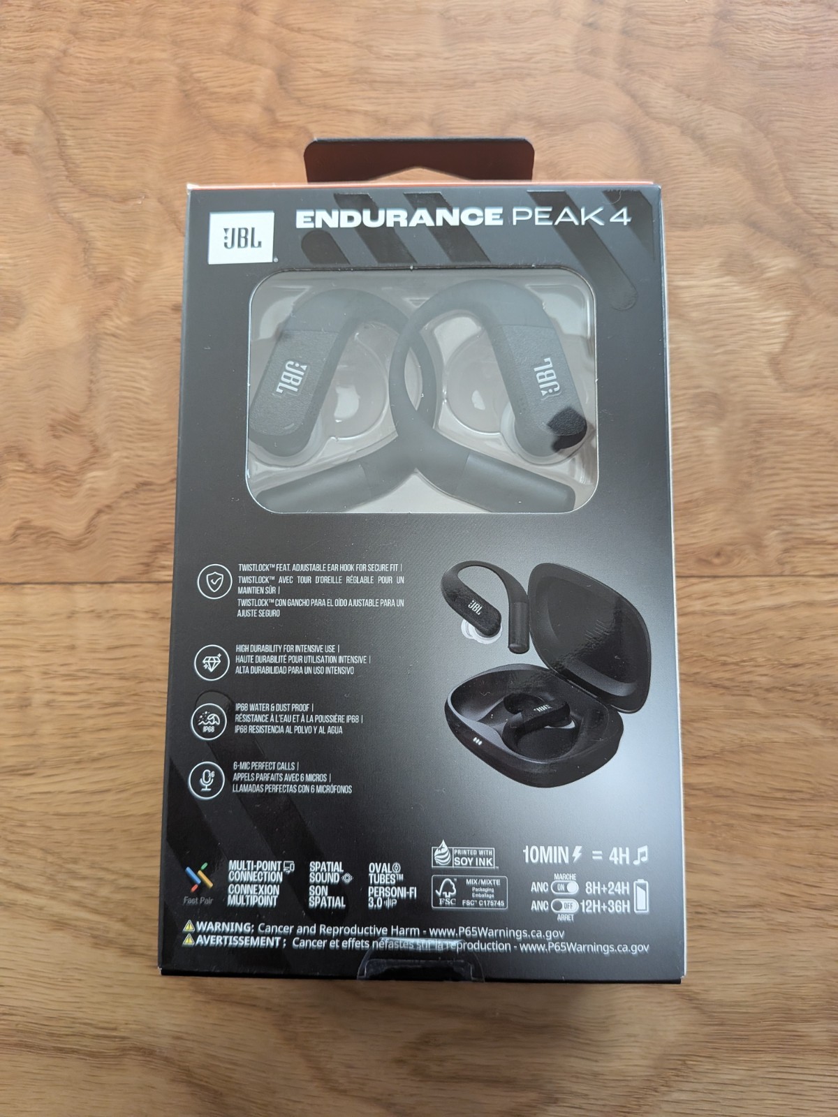 JBL Endurance Peak 4 True Wireless Bluetooth In-Ear Sport Headphones (Black) NEW