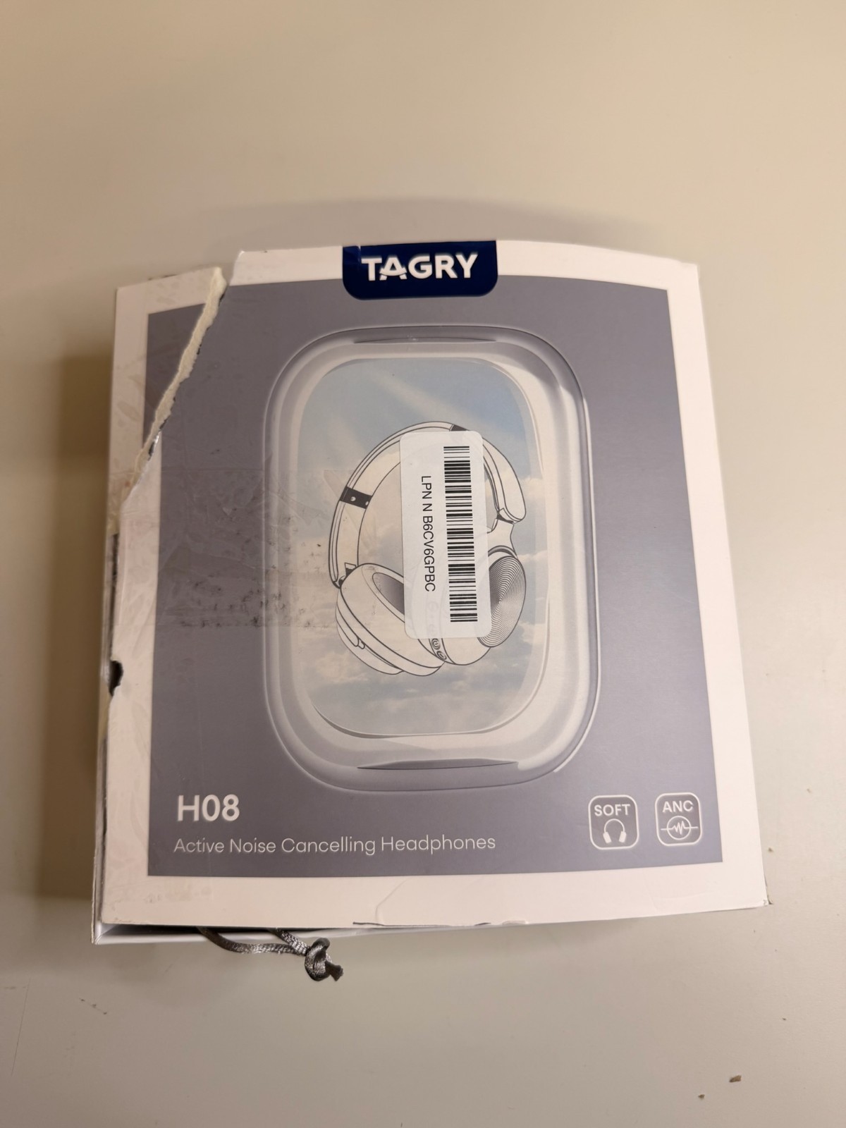 TAGRY H08 ANC Wireless Bluetooth Over Ear Headphones Black Noise Cancelling