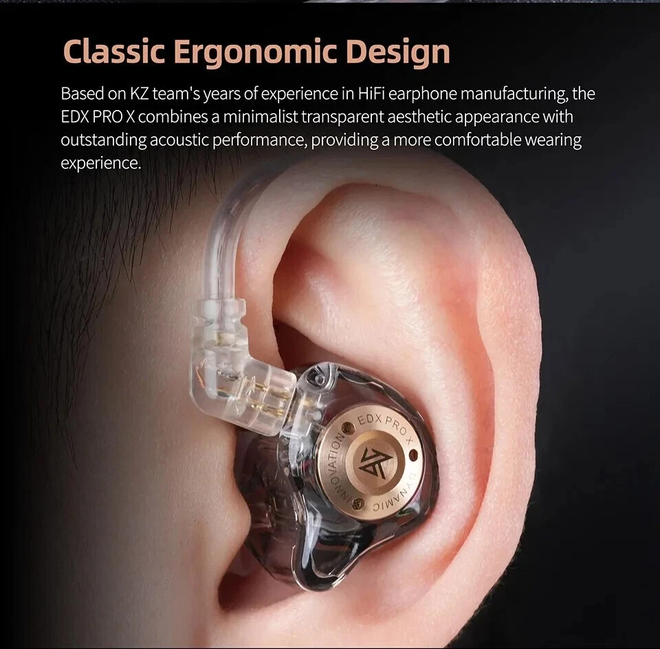 KZ EDX Pro X Single Dynamic Driver In-Ear Monitor HiFi Earphones with OFC Cable