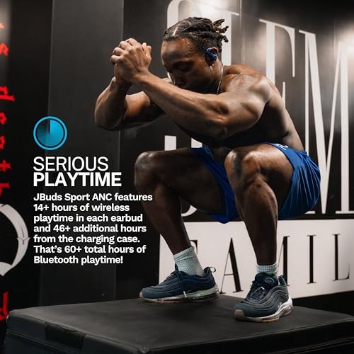 , JBuds Sport ANC 4, True Wireless Earbuds, Active Noise Cobalt Blue