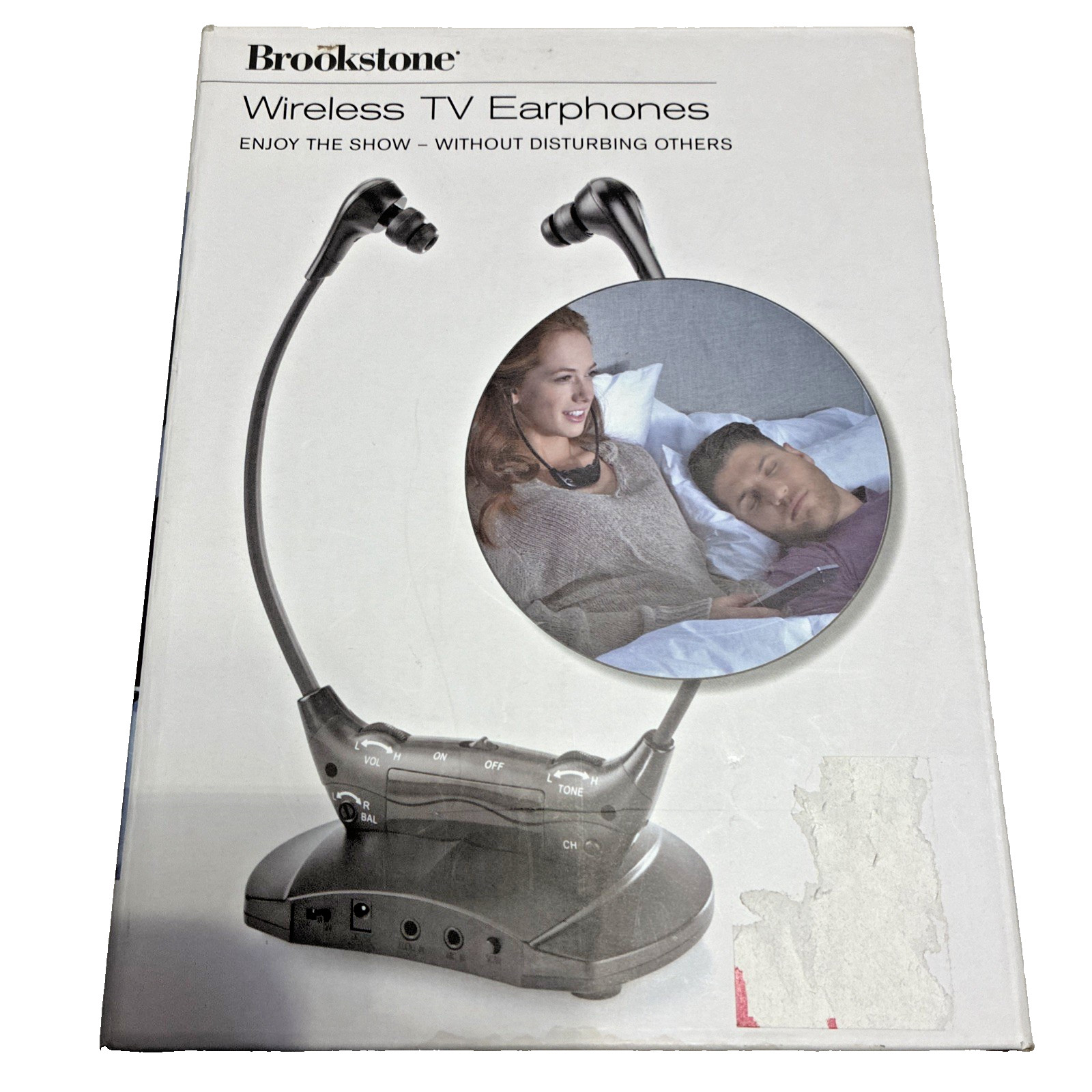 Brookstone Wireless Tv Earphones 2.4Gz Digital UHF Technology. Detachable Mic