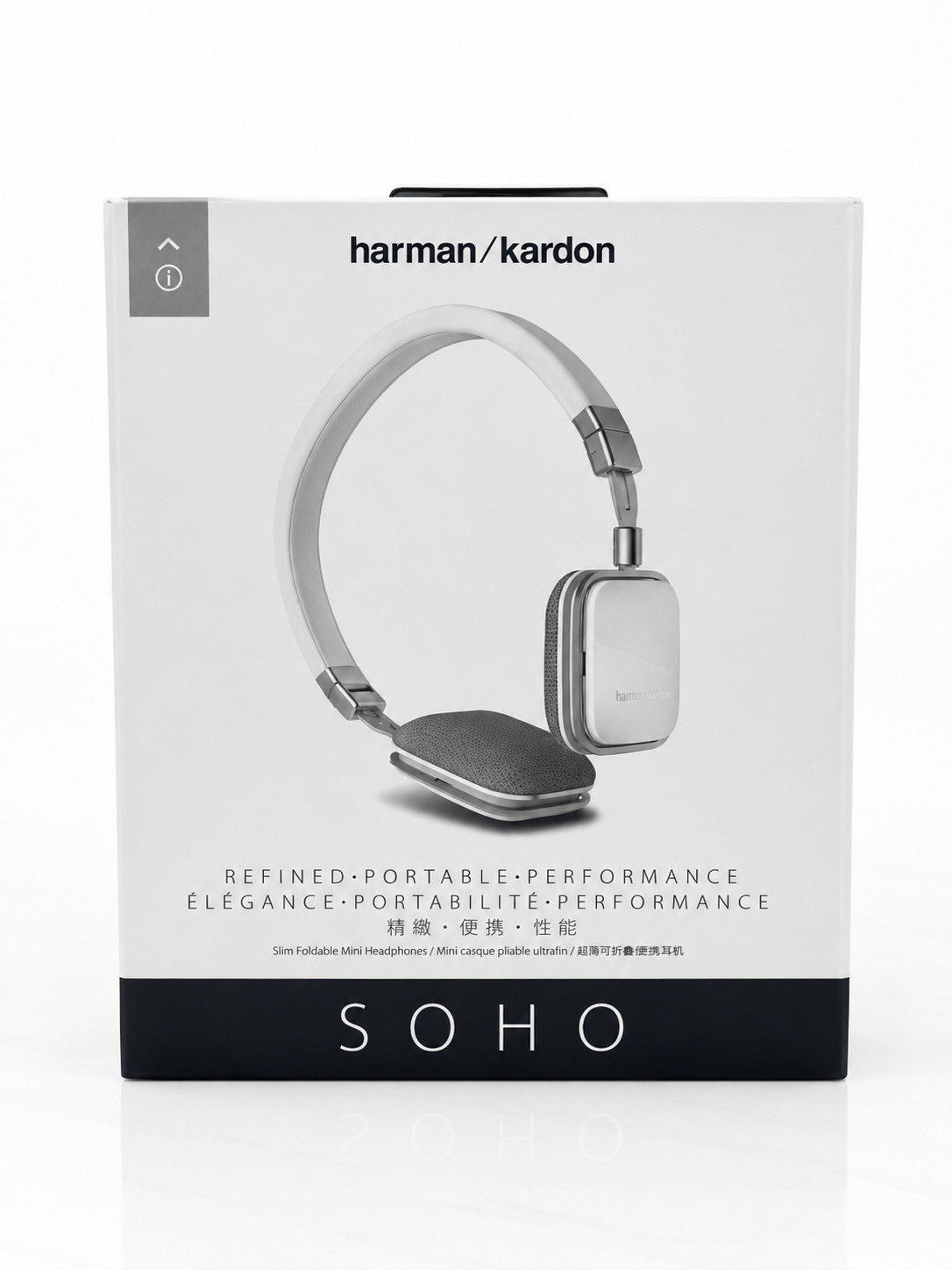 Harman Kardon SOHO Slim Foldable Mini Headphones White HKSOHOIWHT Sealed NIB
