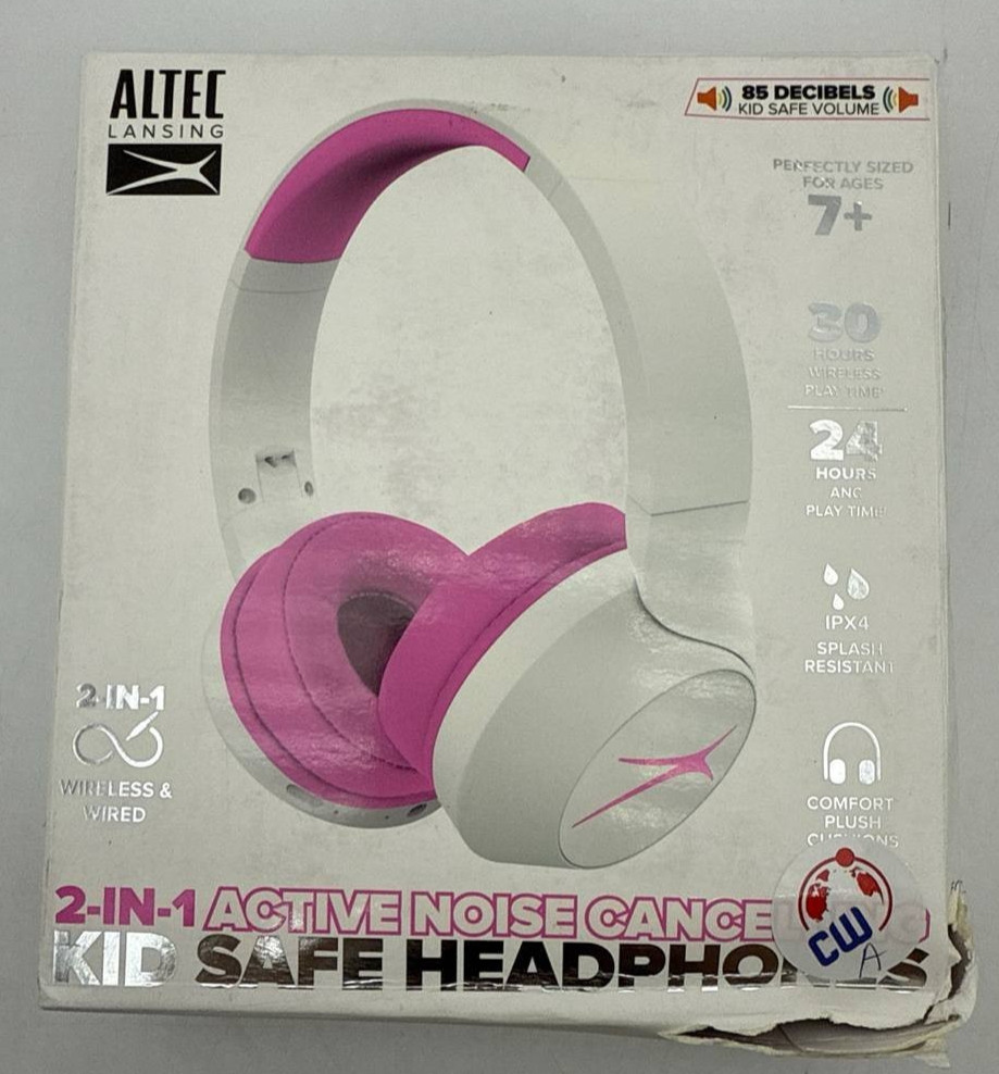 Altec Lansing Wireless Headphones Kid Safe Volume Limiting Noise Cancelling
