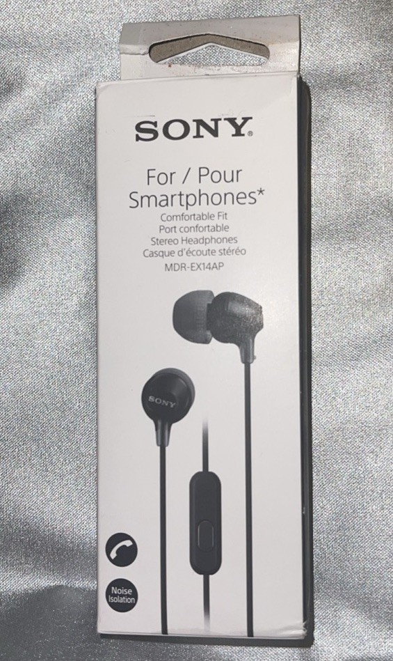 Sony MDREX14AP Black In-Ear Ear Bud Headphones with Mic *Parts Only *