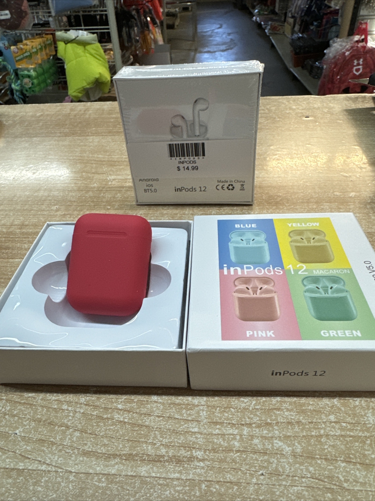 inPods 12 True Wireless Stereo V5.0 Earbuds -RED/DARK PINK NEW FREE SHIPPING!!