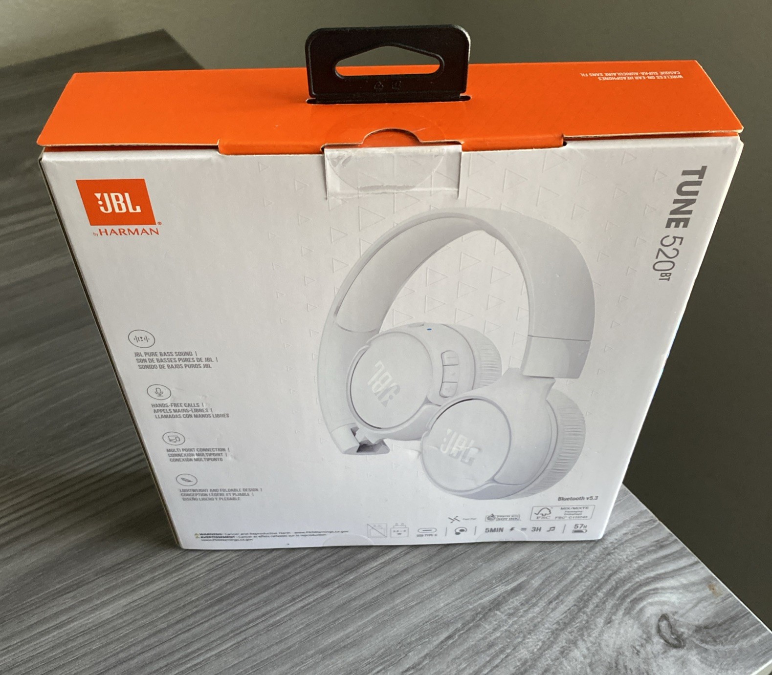JBL Tune By Harman 520BT Wireless Bluetooth Headphones 57 Hours Pure Bass Sound