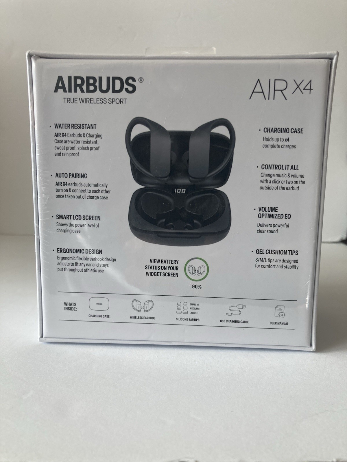 True Wireless Sport Athletic Bluetooth Airbuds Water Resistant 4x Air Earbuds