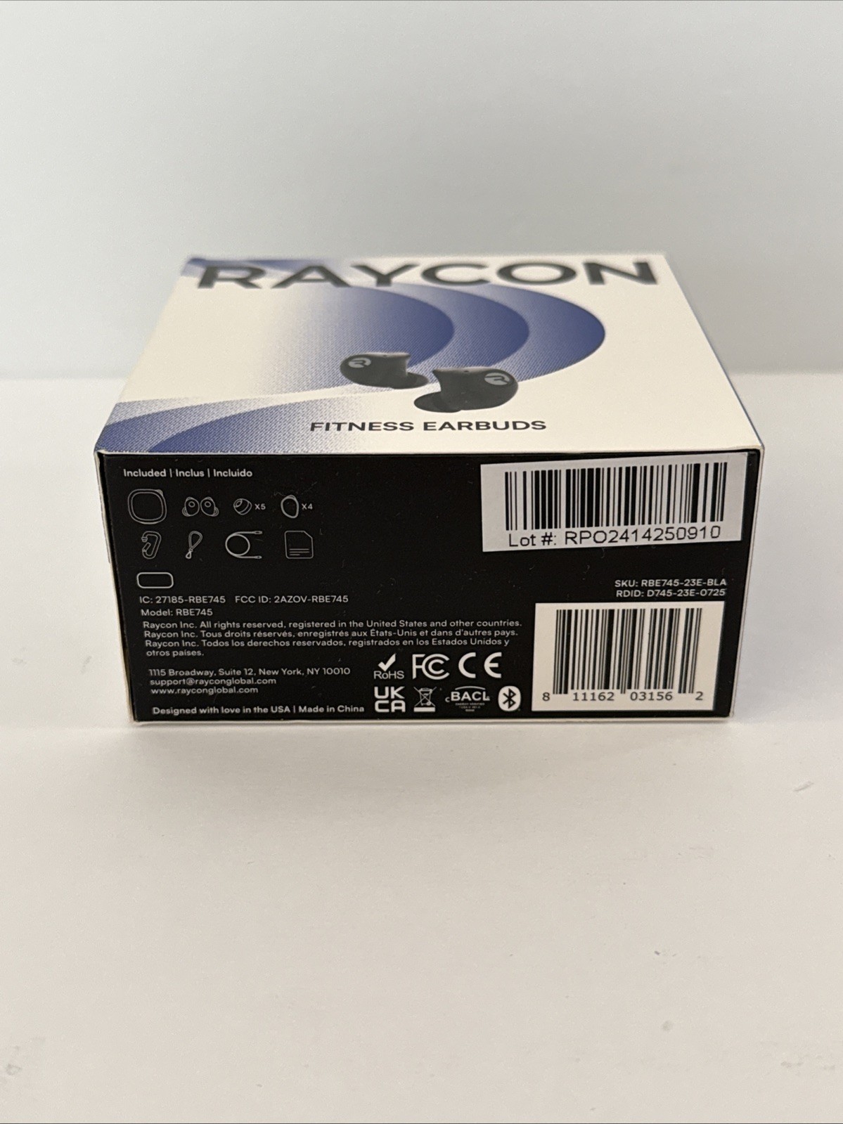 Raycon RBE745-23E-BLA The Fitness Earbuds Active Noise Cancellation “Black” NEW