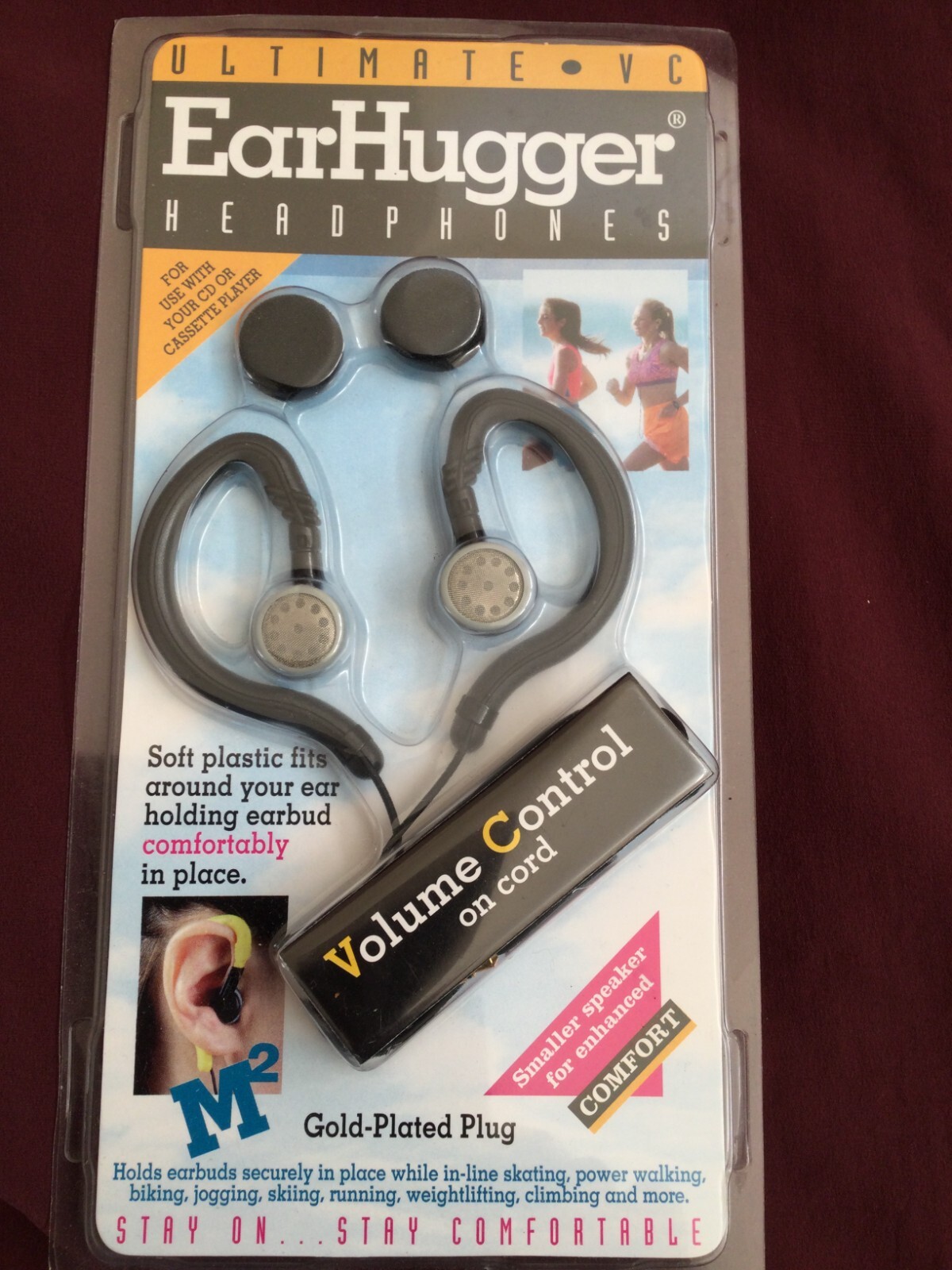 NEW Ultimate VC Ear Hugger Headphones • Volume Control on Cord • NEW in Package