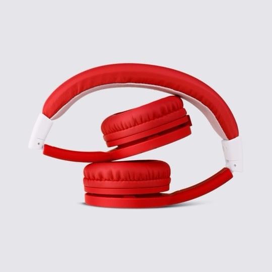 Tonies Foldable Wired Headphones for Kids – Comfortably Designed to fit Red