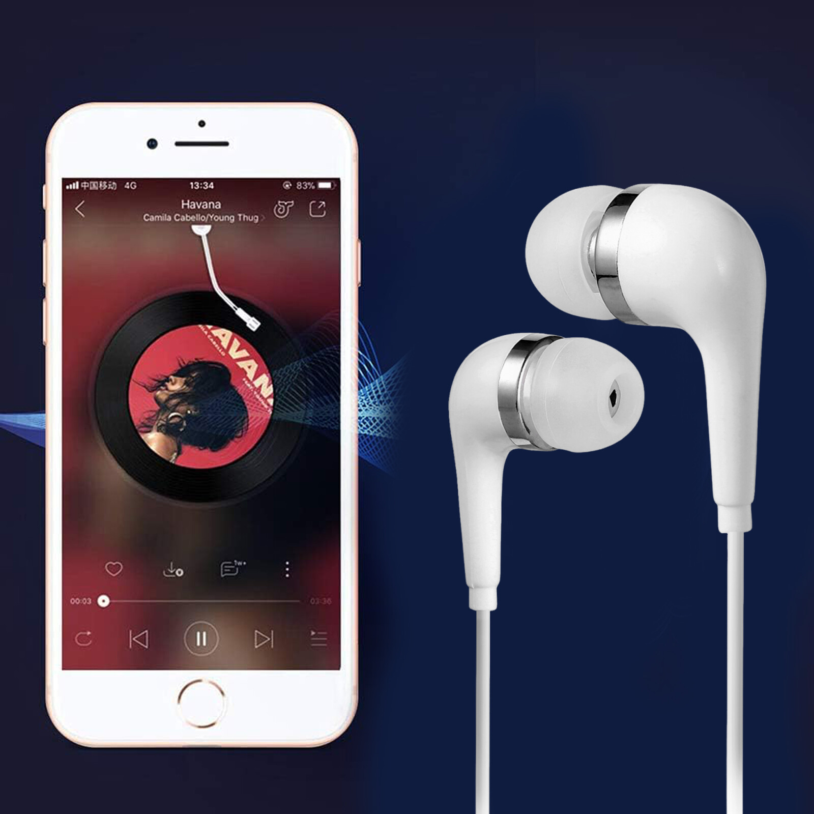 1-100PCS HIFI Wired Earbuds Headset In-Ear Earphone Headphone MIC 3.5mm Jack Lot
