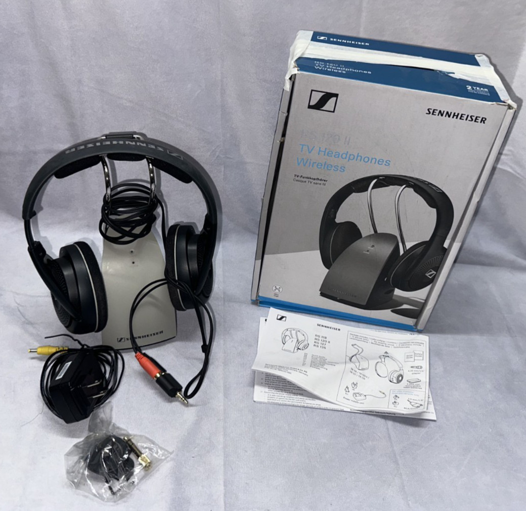 Sennheiser RS 120 II On-Ear Wireless Stereo Headphone System – Black -USED/WORKS