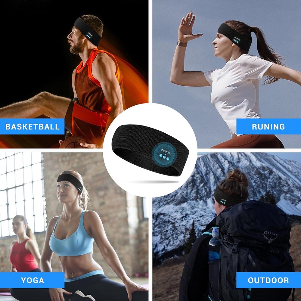 Elastic Bluetooth Sports Headband Wireless Headphones for Men and Women Fitness
