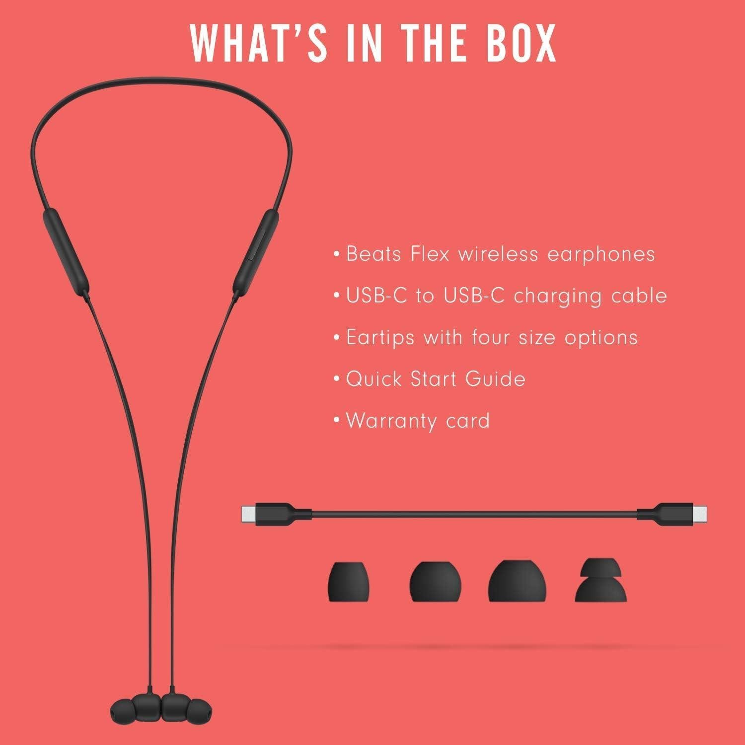 Beats Flex All Day Wireless Bluetooth In-Ear Earphones Headset Black Open Box