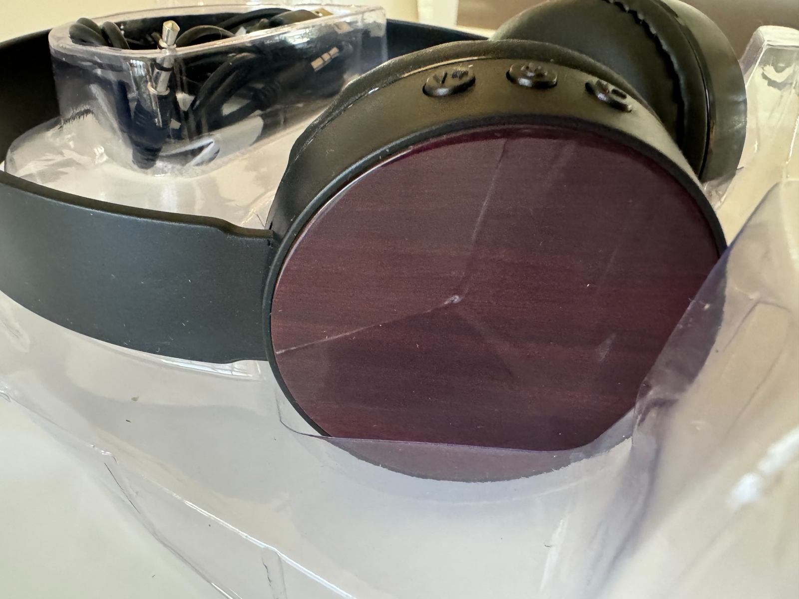 GENTEK H2 PLUS WIRELESS WOOD HEADPHONES BROWN WOODEN TEXTURE 10 M RANGE 14805