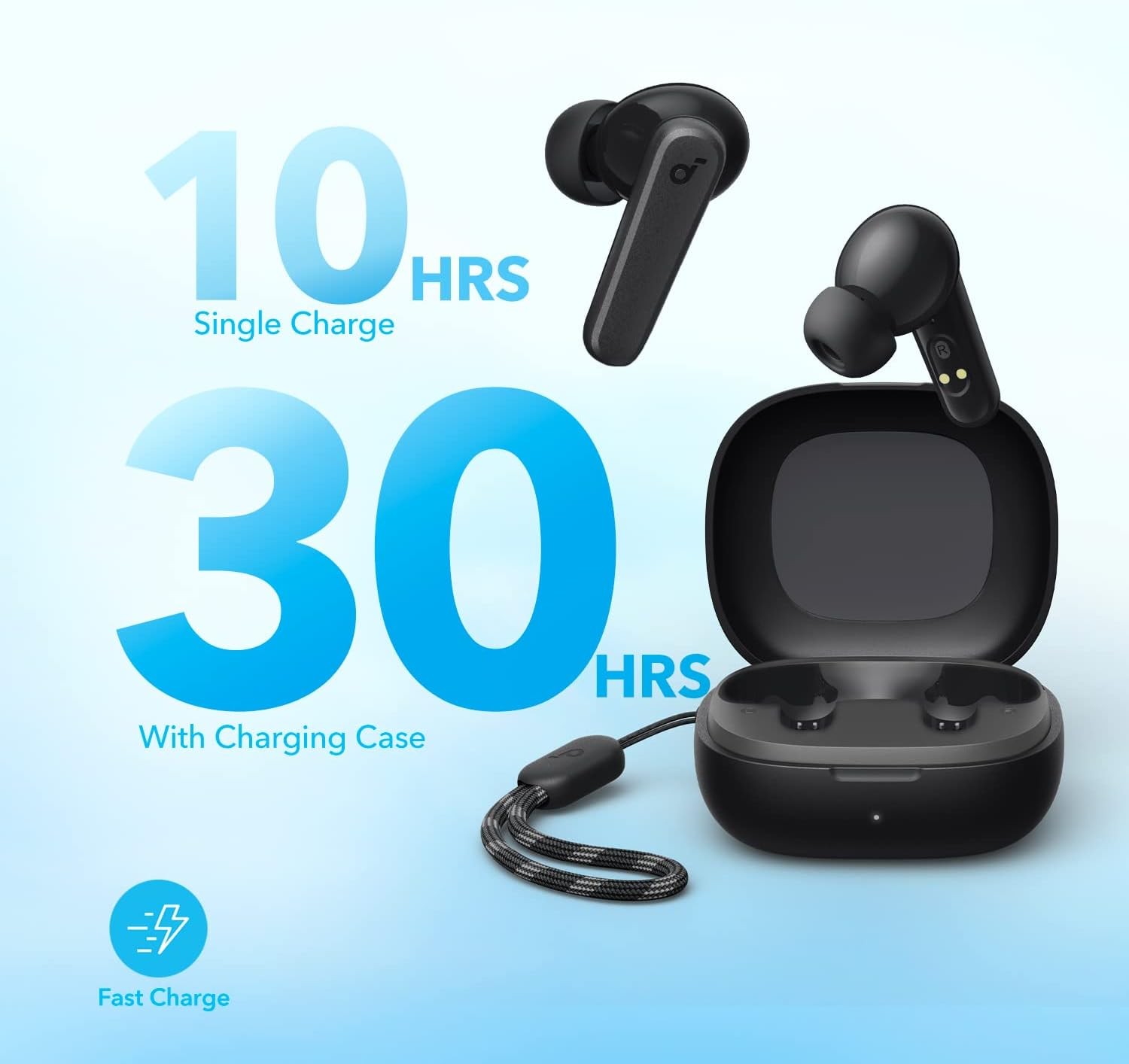 Soundcore by Anker P20i True Wireless Earbuds, 10mm Drivers with Big Black
