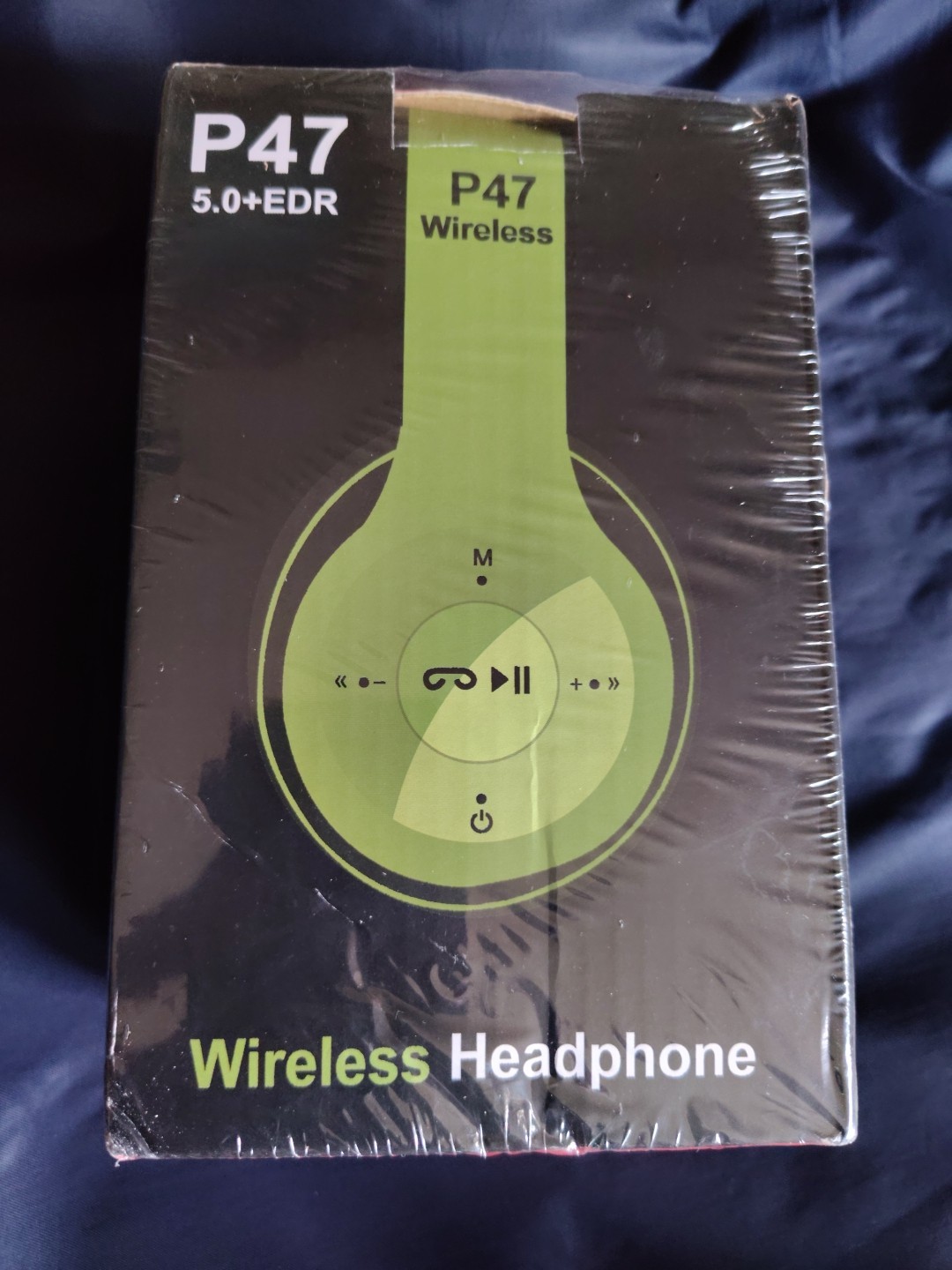 P47 Wireless Over Ear 5.0+EDR Headphones Blue Or Green -New