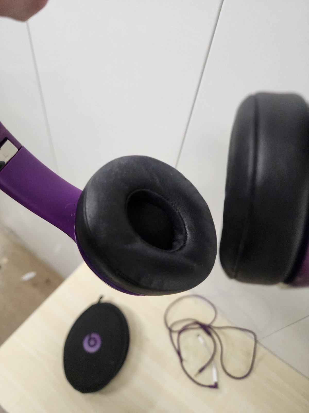 Beats Solo Wired Headphones Purple Used with case