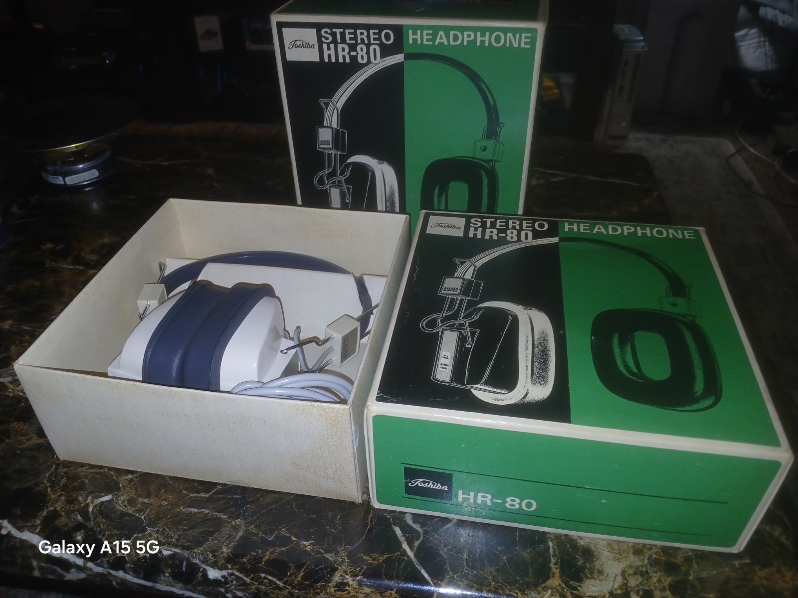 Pair Of Vintage Toshiba HR-80 Stereo Headphones NOS VERY NICE 1960s/ Early 70s