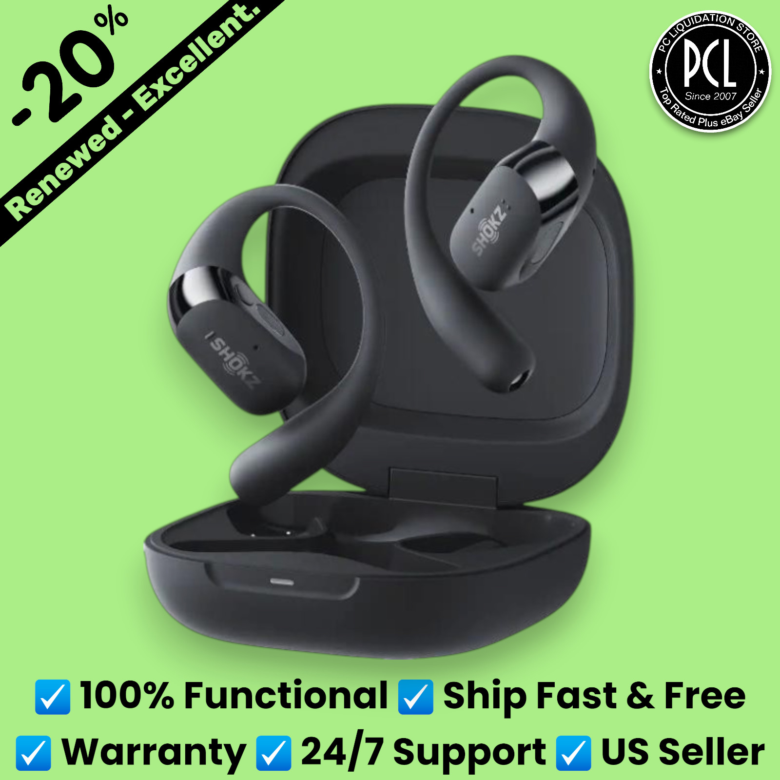 ✅ SEALED: SHOKZ OpenFit 2+ Headphones Open-Ear Design | Dolby Audio | Black ✅