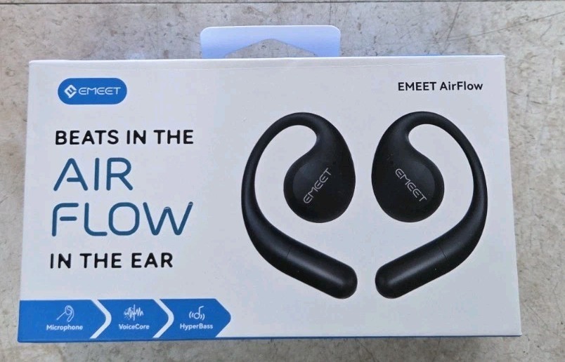 EMeet Air Open Ear Headphones With Mic Bluetooth 5.3 Earbuds Open Box