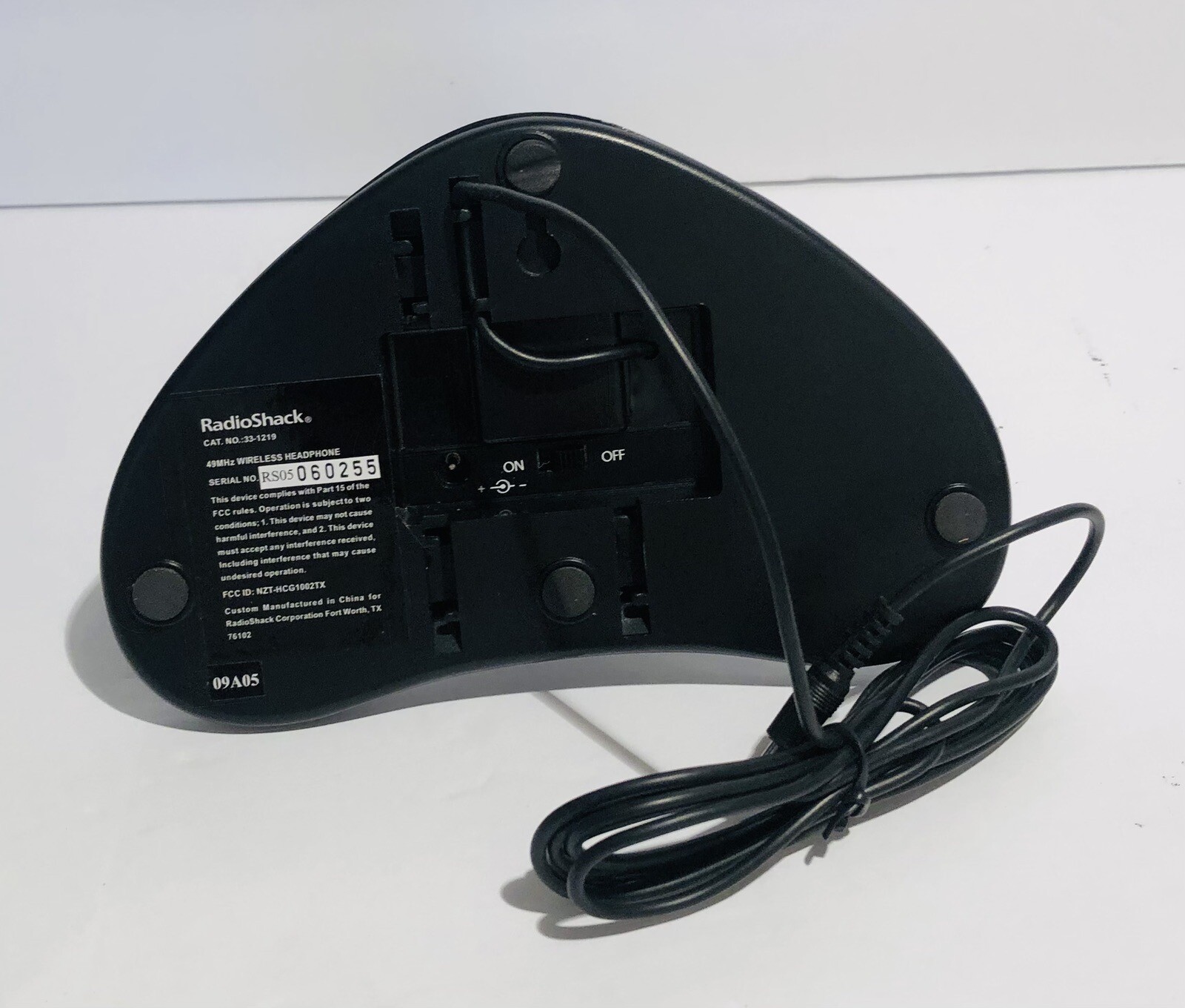 RadioShack 33-1219 Wireless 49MHz Headphone Transmitter Power AC Adapter TV Ear