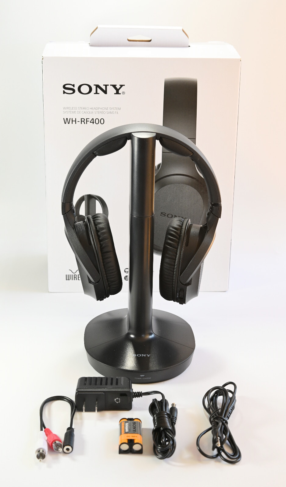 Sony WHRF400 Wireless Stereo Headphone System For Home TV Theater Black WH-RF400