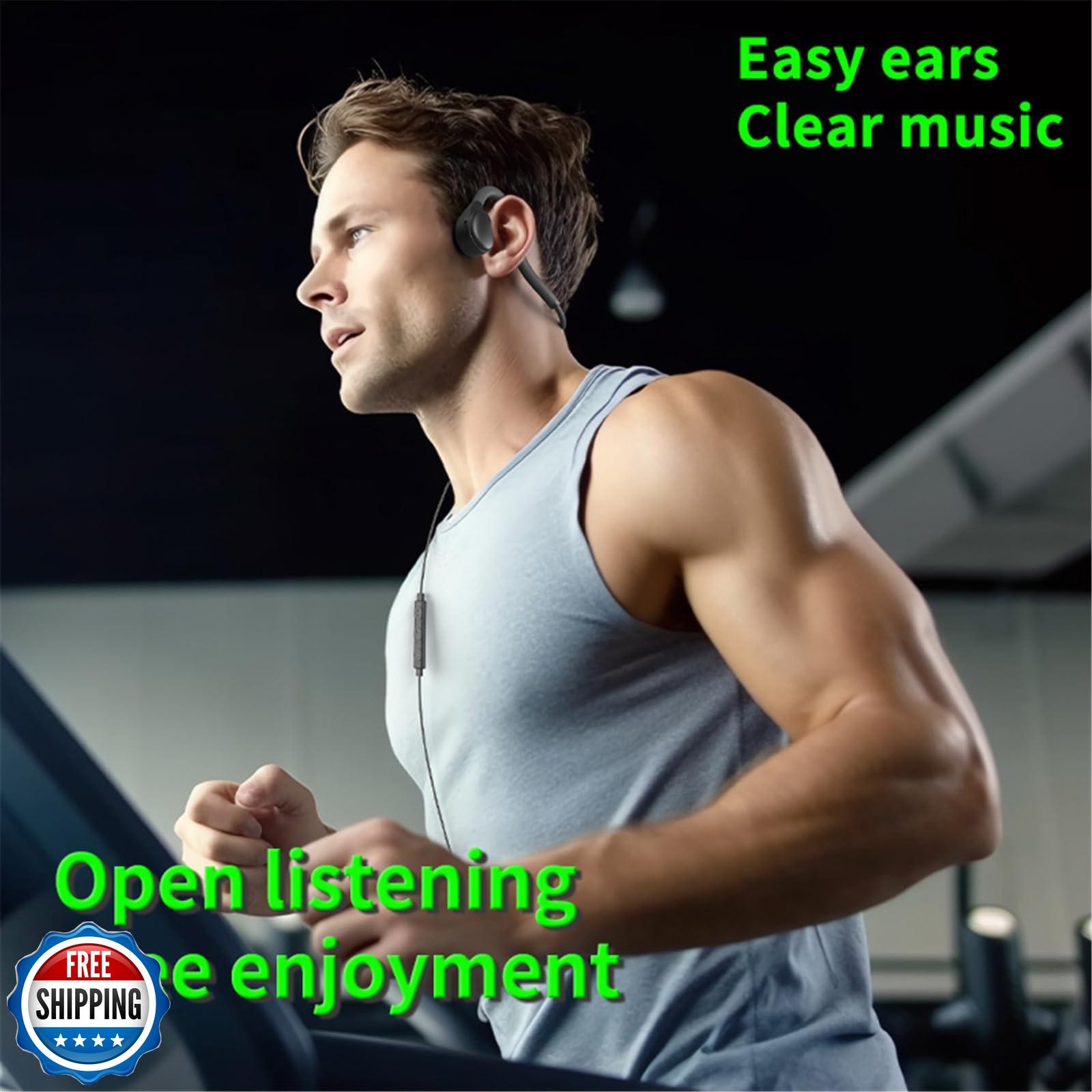 GZCRDZ Air Conduction Open Ear Headphones,3.5MM Wired Headphones and Built-in