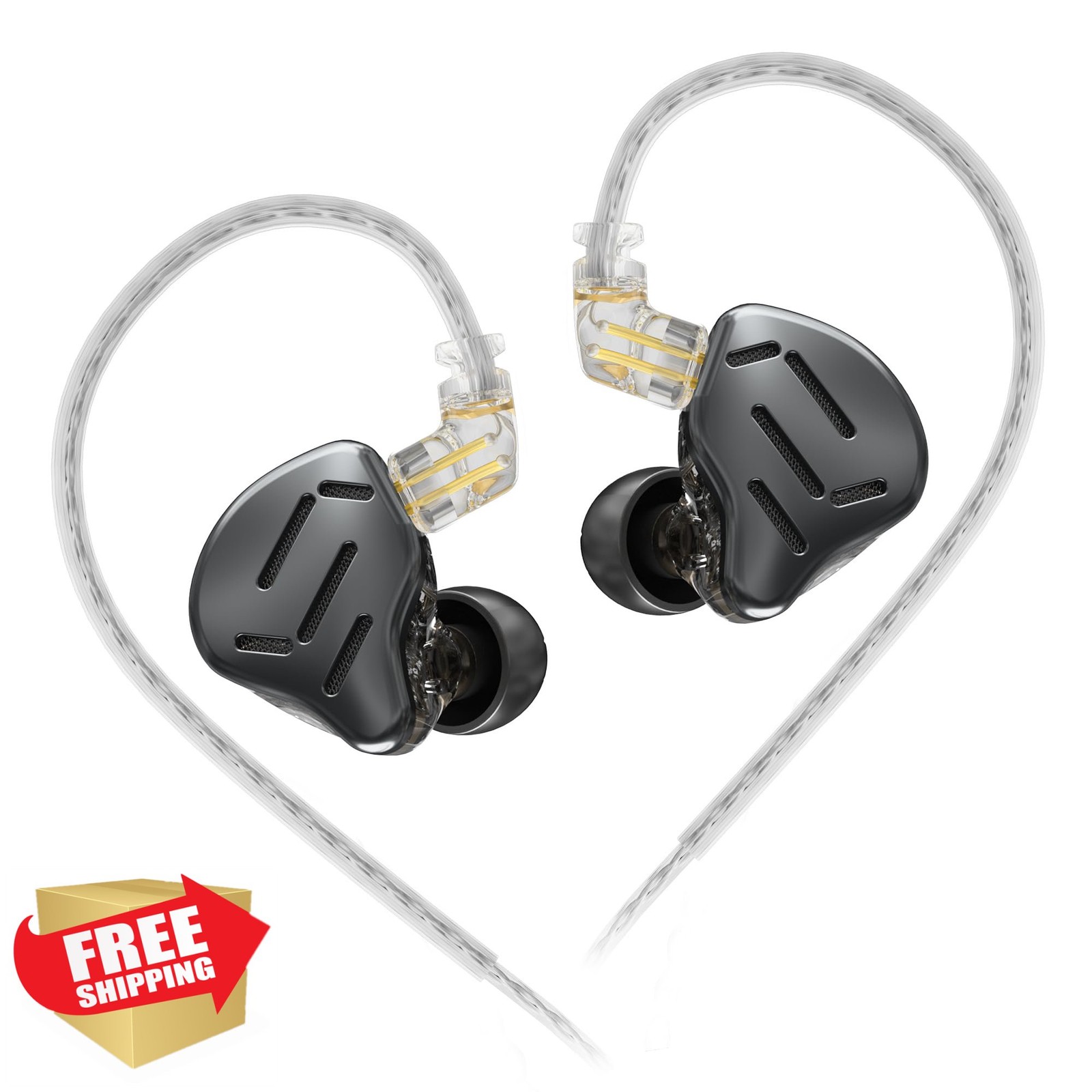 KZ Zax Wired Earphones 16 Drivers 7BA+1DD Hybrid HiFi Black