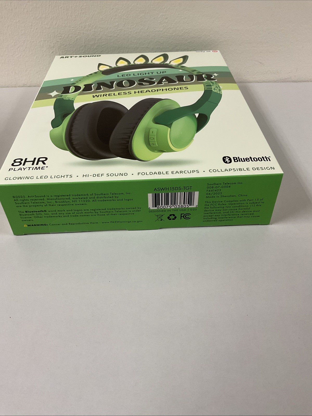 *Art + Sound LED Light Up Dinosaur Wireless Headphones BNIB, G18