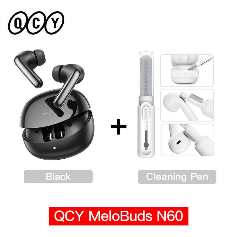 QCY MeloBuds N60 Wireless Earbuds Bluetooth 6.0 Hybrid ANC LDAC 45Hrs