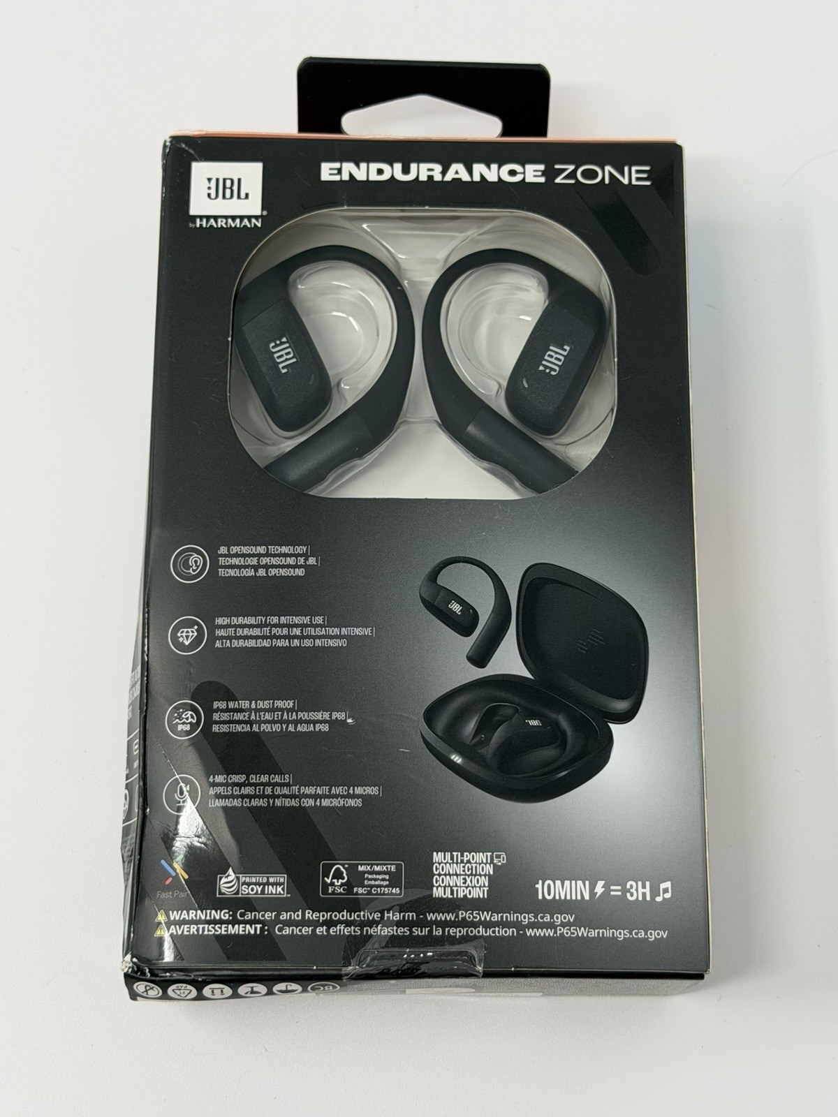 JBL Endurance Zone OpenSound Bluetooth Wireless IP68 Sports Earbuds (Black)