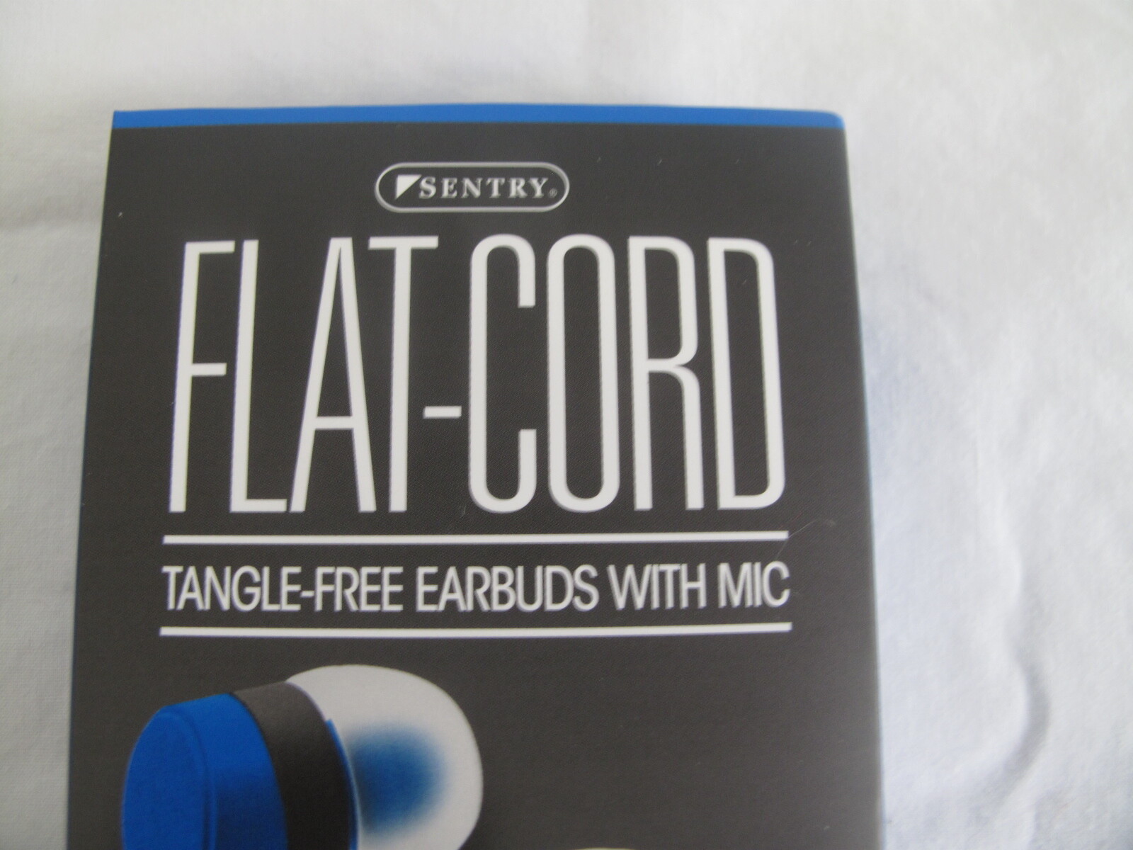(2) NEW Sentry Flat-Cord Tangle Free Earbuds w/Mic – BLUE -iPhone Android Tablet