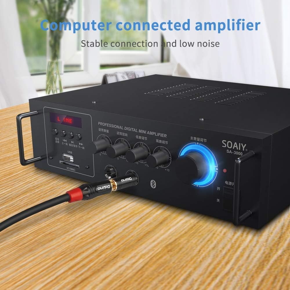 Compact 1/4″ to 3.5mm Stereo Adapter with Gold-Plated Connectors – High Quality