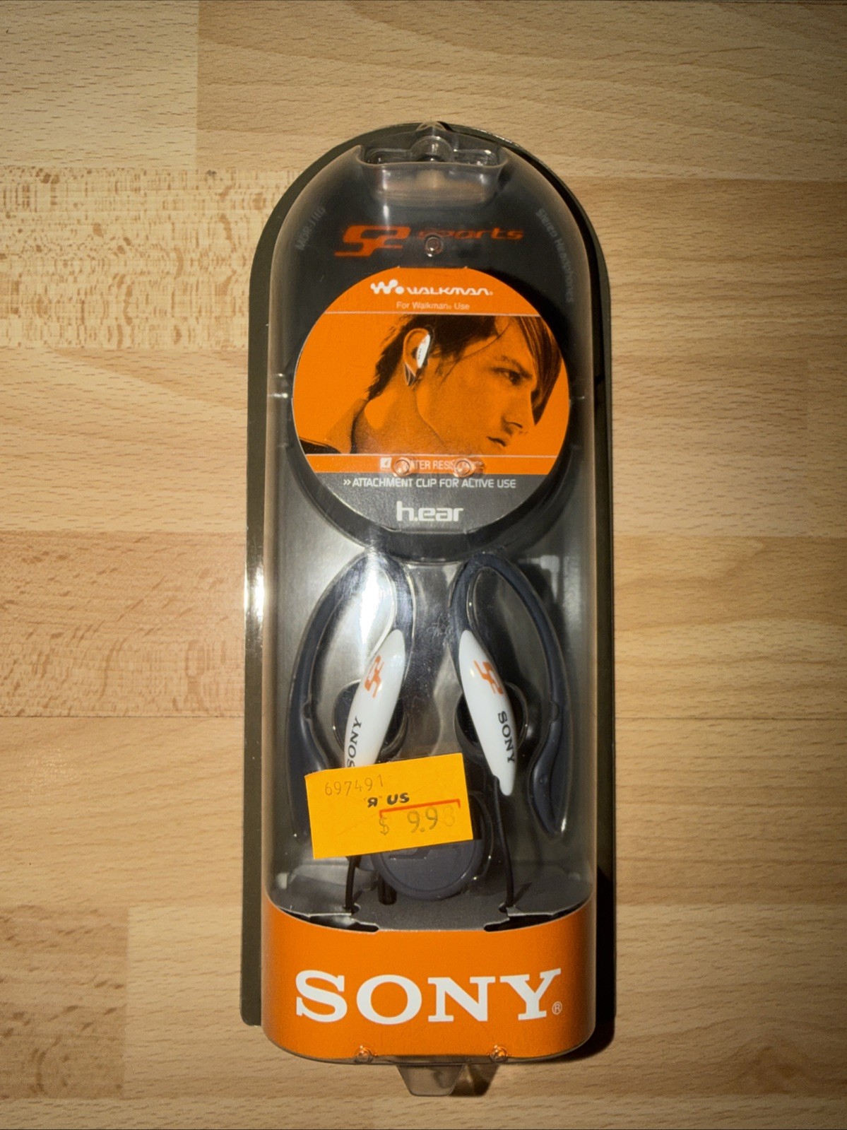 Vintage Sony Walkman MDR-J11G Clip Sports Stereo Headphones 2004 Factory Sealed