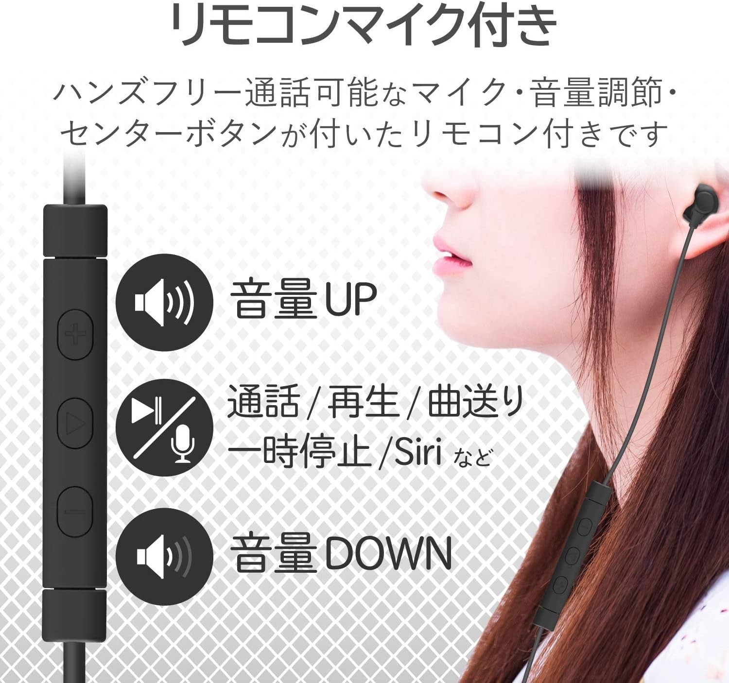 ELECOM Lightning Earphone Headset with Mic Black, 10.0mm Earbuds, New