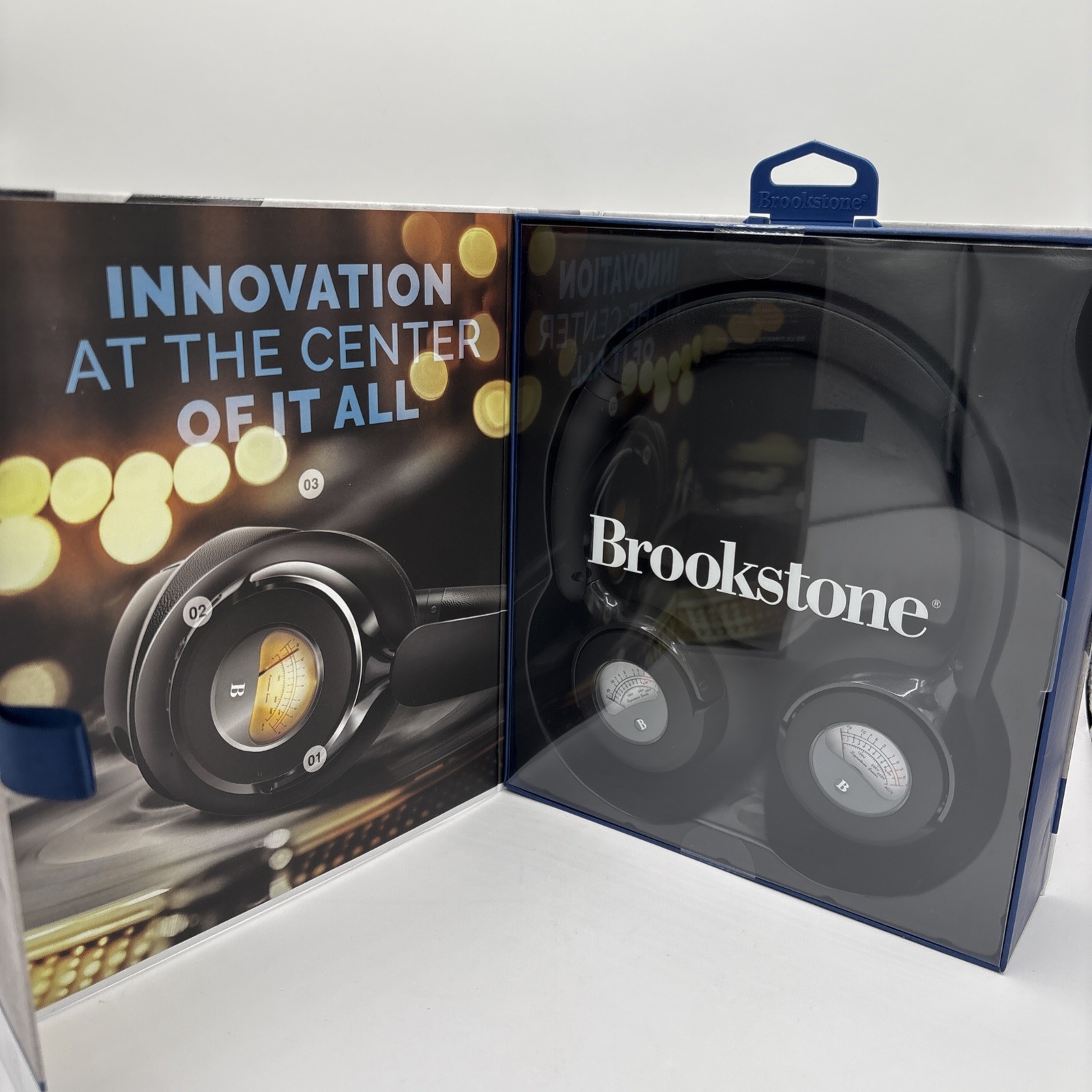 Brookstone Acoustic Pro Wireless Metered Headphones 35 Hours Bluetooth NEW