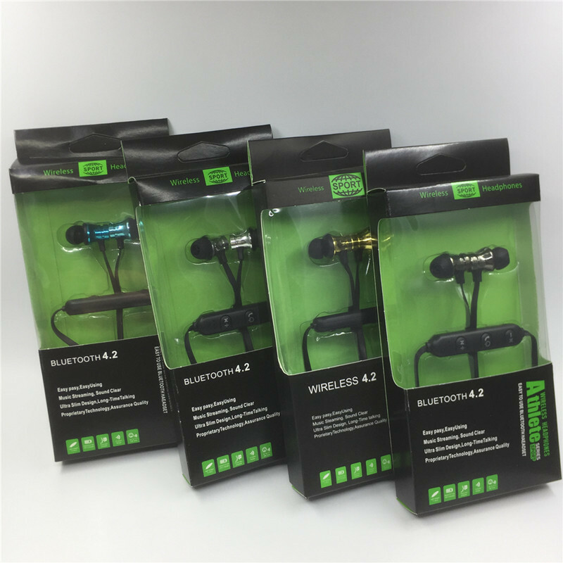 BLUETOOTH 4.2 HEADPHONES SPORT magnet stereo earphones headset mic rechargeable