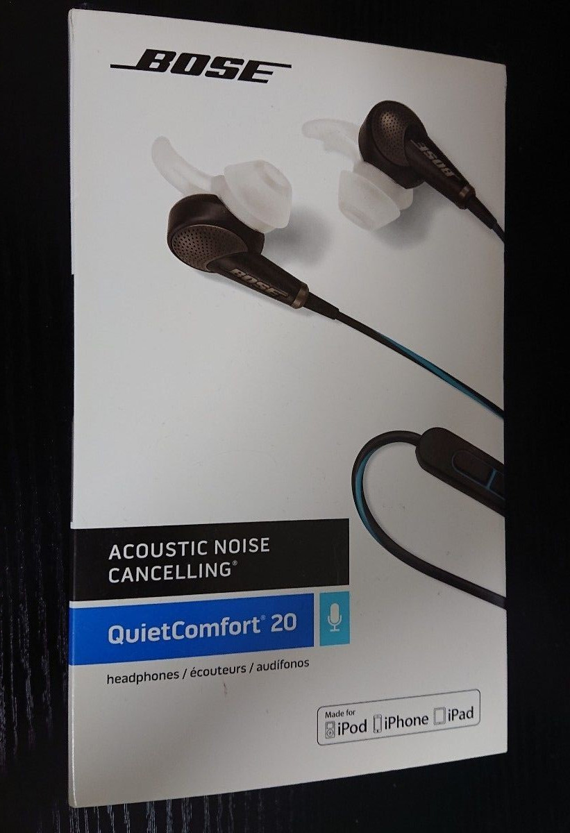 Bose QuietComfort 20 (QC20) Wired Noise Cancelling Earphones Black Tasted Used