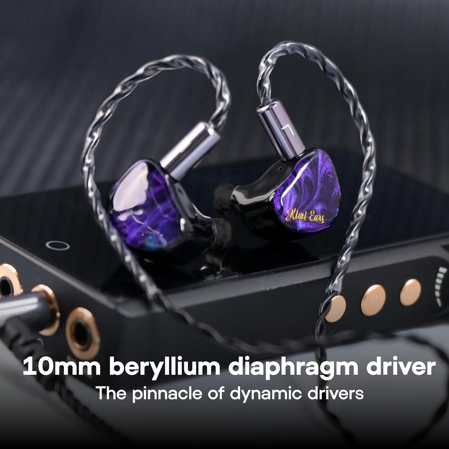 Kiwi Ears Cadenza 10mm Beryllium IEM: Sound in Purple & Detachable Cable