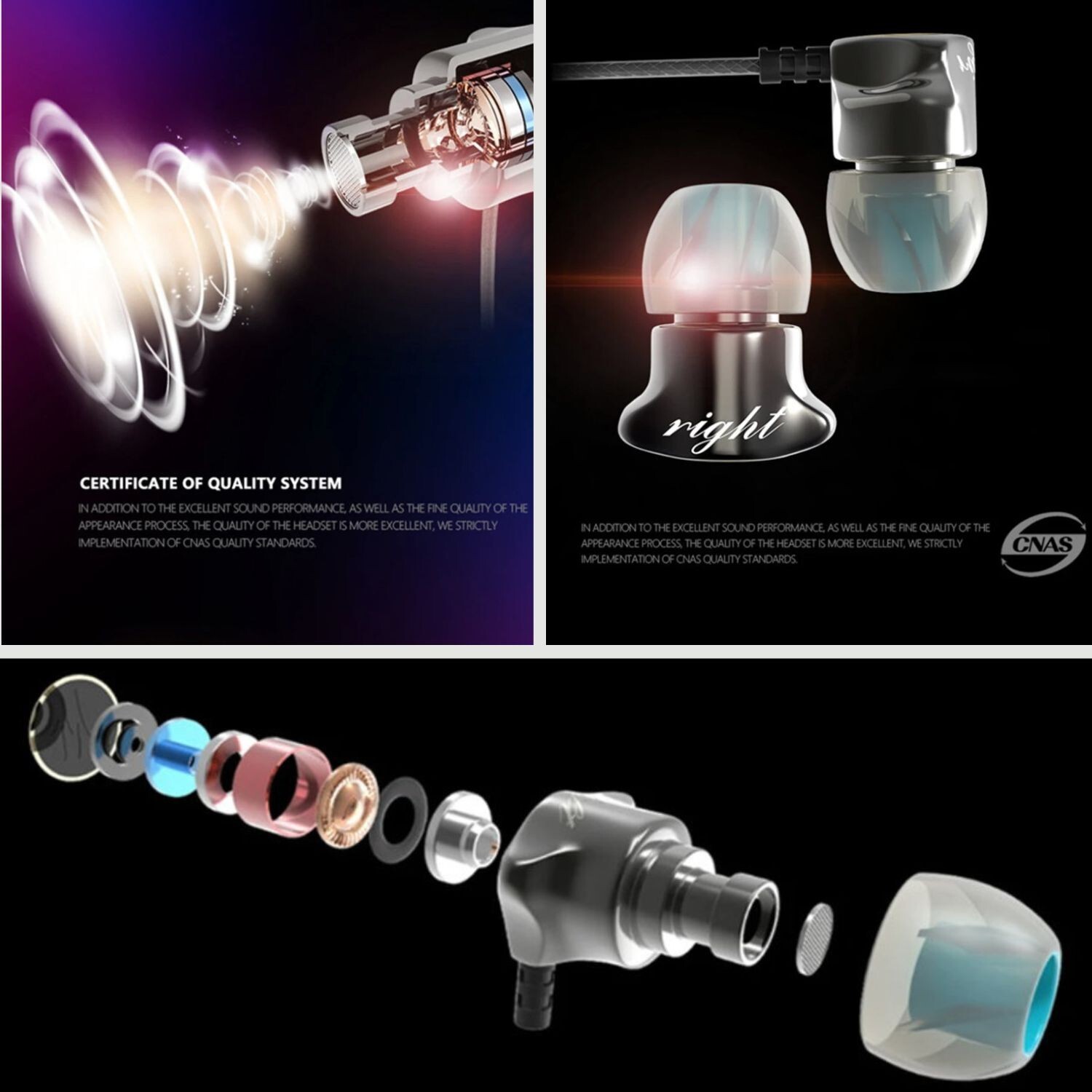QKZ DM7 Metall In-Ear-Kopfhörer Kabel 120dB Ergonomische Sport Ohrhörer Mikrofon