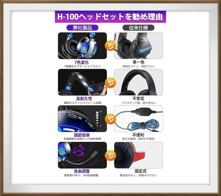 Gaming headset 7 color LED light noise canceling microphone included