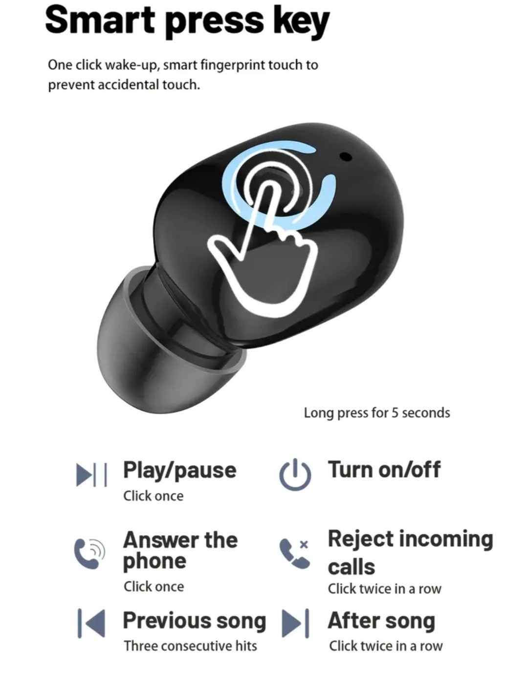 Wireless sports earphone, | Long battery life, Compact, Music, Calls, Gym, Work.