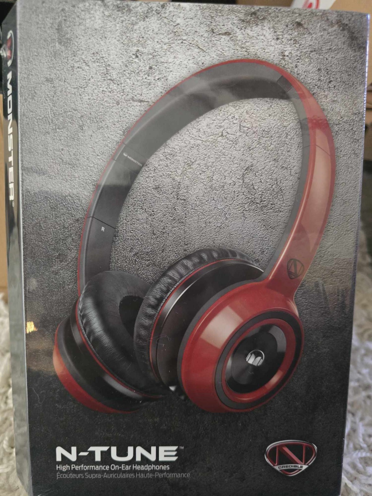 Brand New Monster N-Tune High Performance On-Ear Headphones Cherry Red (128488)