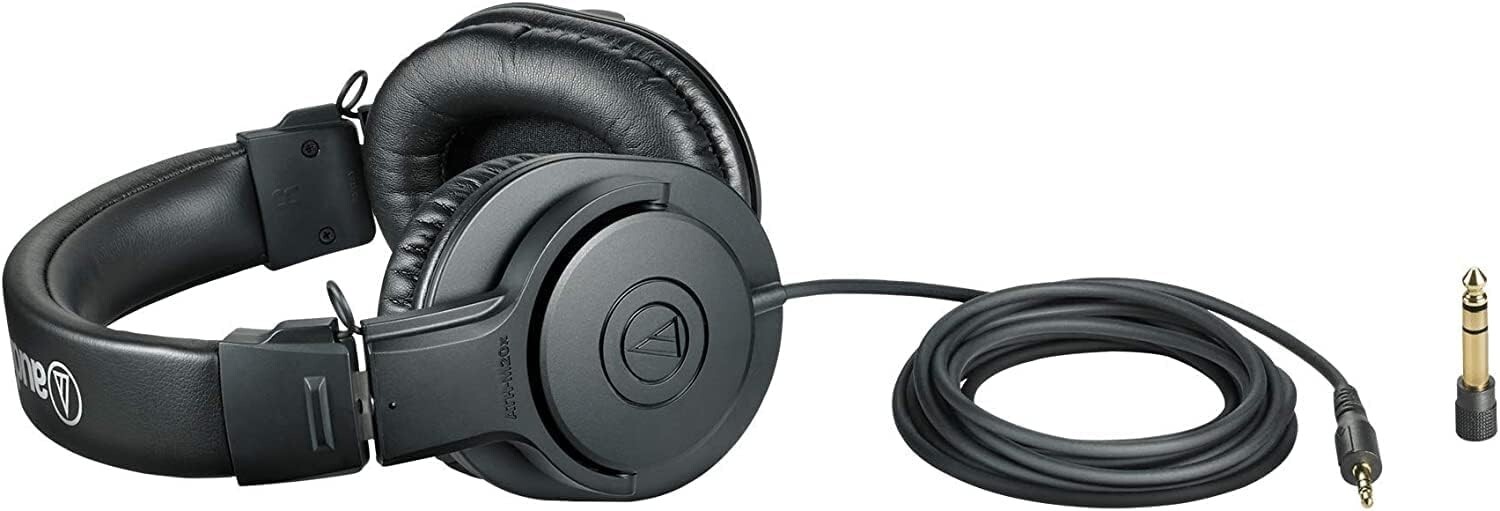 Black Studio Monitor Headphones – Excellent Sound Isolation in Loud Environments