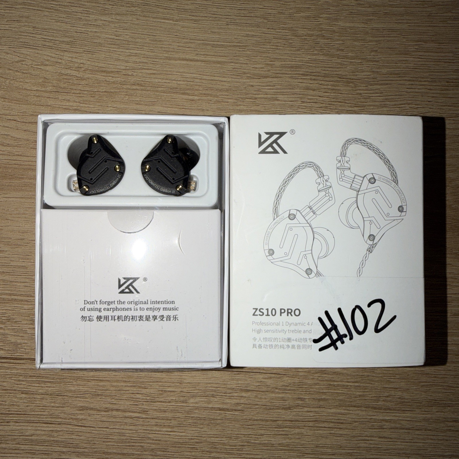 KZ ZS10 Pro, Linsoul 4BA+1DD 5 Driver in-Ear HiFi Metal Earphones, Black