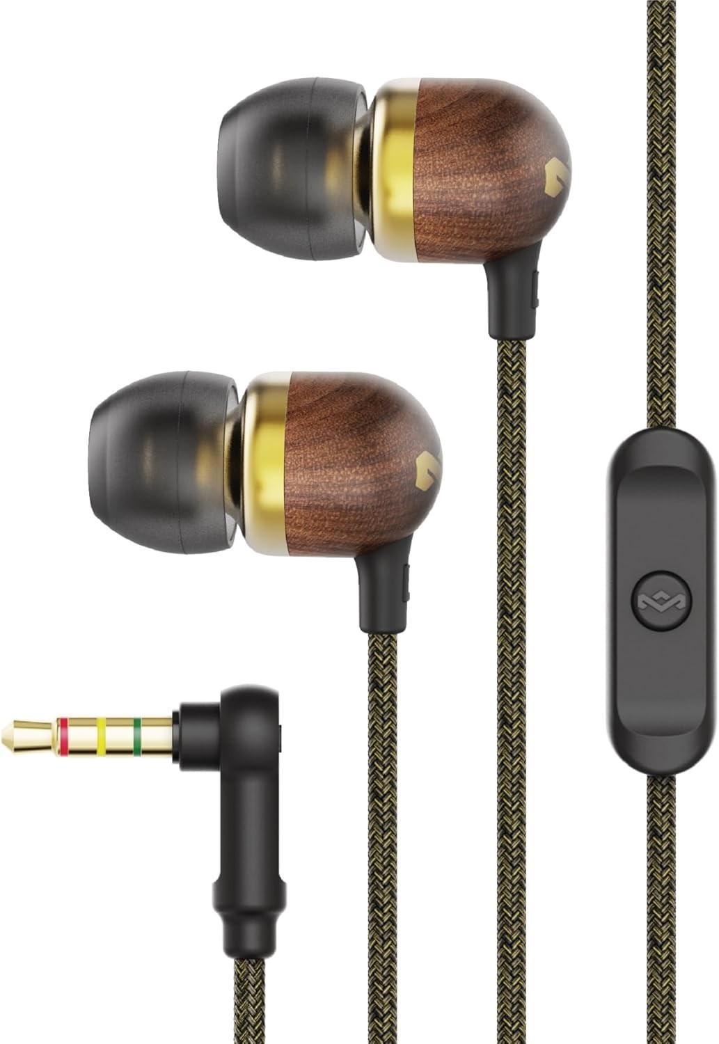 Wired Earphones with Microphone and Noise Isolating Design in Brass Finish
