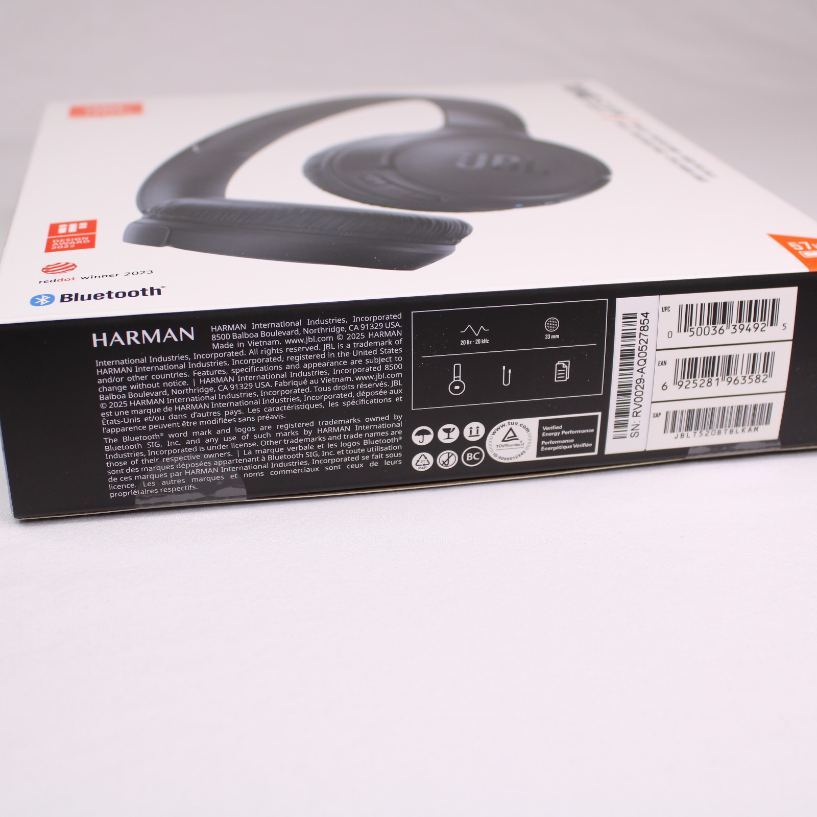 JBL Tune 520BT Wireless On-Ear Headphones Pure Bass Sound Blue Tooth Brand New