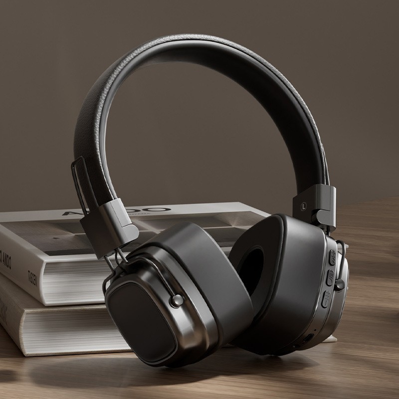 Retro Stereo Gaming Wireless Bluetooth 5.3 Foldable Over Ear Leather Headphones