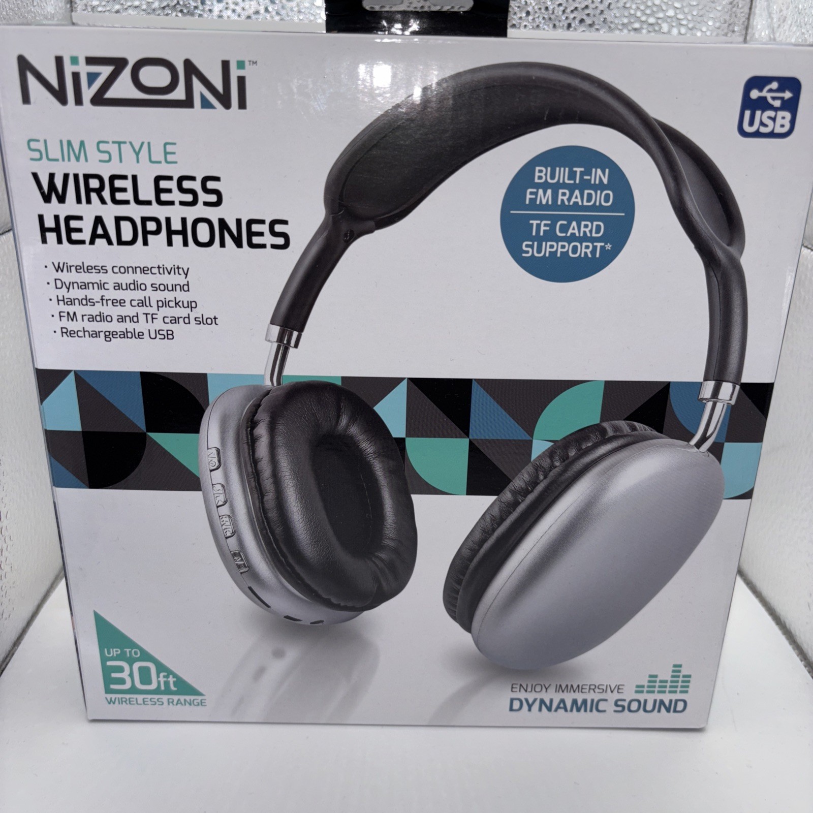 NEW Nizoni Wireless Headphones, Slim Style w/ built in radio, TF card slot